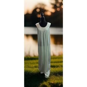 Vintage Lorraine Sheer Nightgown Sz Large Pastel Green Grannycore Cottagecore